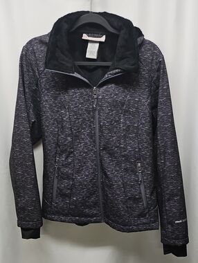 Free Country Women's Black Heathered Utility Jacket with Faux-Fur Collar